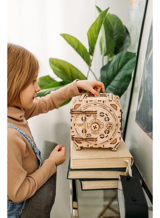 وود تريك مجموعة نماذج خشبية آمنة من Wood Trick للكبار والصغار للبناء - صندوق أحجية خزانة DIY مع مجموعة - ميكانيكي - لتخزين أغراضك الثمينة - تصميم متين - أحجية خشبية ثلاثية الأبعاد - Image 4