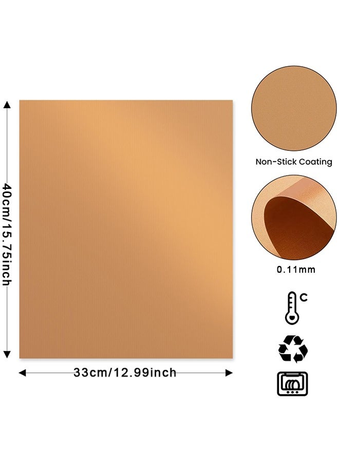 ٥ عبوات من أوراق تفلون للخبز، حصيرة فرن للشواية من التفلون للنقل بالحرارة، ورق غير لاصق قابل لإعادة الاستخدام ومقاوم للحرارة للصناعات اليدوية، قماش خبز مقاوم للحرارة بدرجة الطعام غير لاصق (١٥.٧٥ × ١٣ إنش) - Image 2