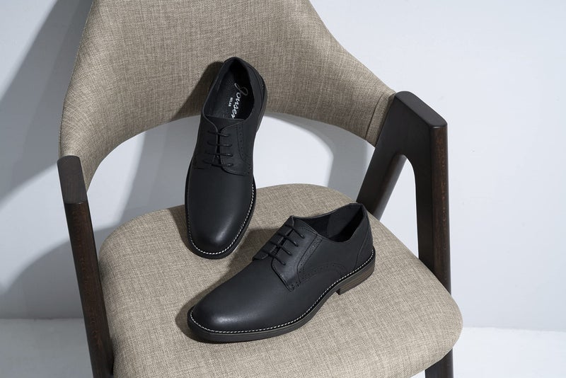 Jousen Mens Dress Shoes Suede Plain Toe Business Casual Oxford Shoes Black Dress Shoes for Men (AMY624 Black 13) - Image 5