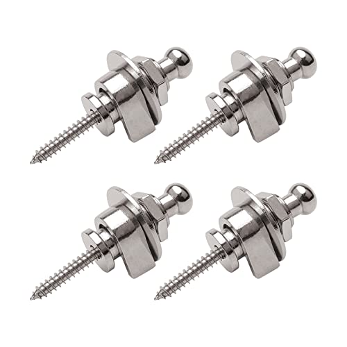 Swhmc Guitar Strap Lock Round Head Bass Security Straplocks Strap Retainer, Schaller Style, Guitar Replacements (Pack of 4) - Image 1