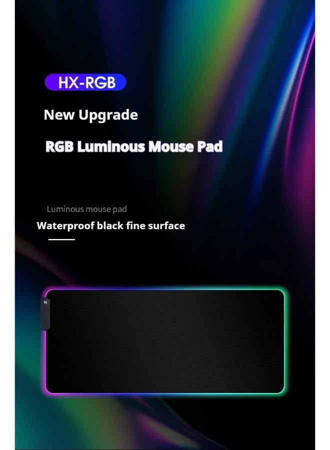 Gaming Mouse Pad, Extra Large Soft Led Extended Mouse Pad (13 Lighting Modes), Anti-Slip Rubber Base Computer Keyboard Mat, Black, 300*700*4mm - Image 4