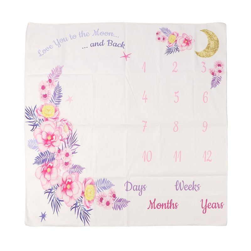 Soft Polyester Baby Monthly Blanket 39 4x39 4 Inch Newborn Photography Prop Growth Tracker - Image 2