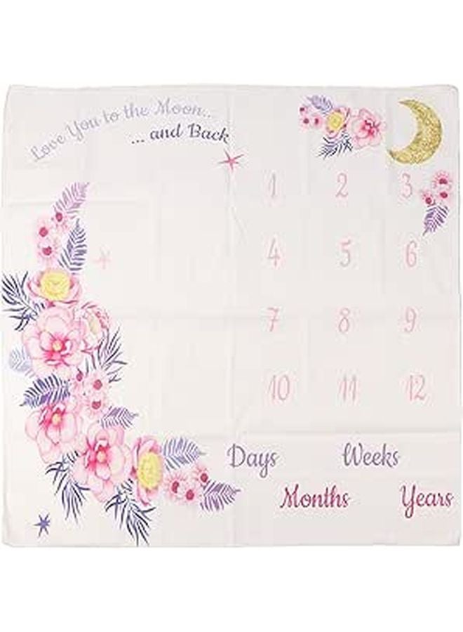 Soft Polyester Baby Monthly Blanket 39 4x39 4 Inch Newborn Photography Prop Growth Tracker - Image 1