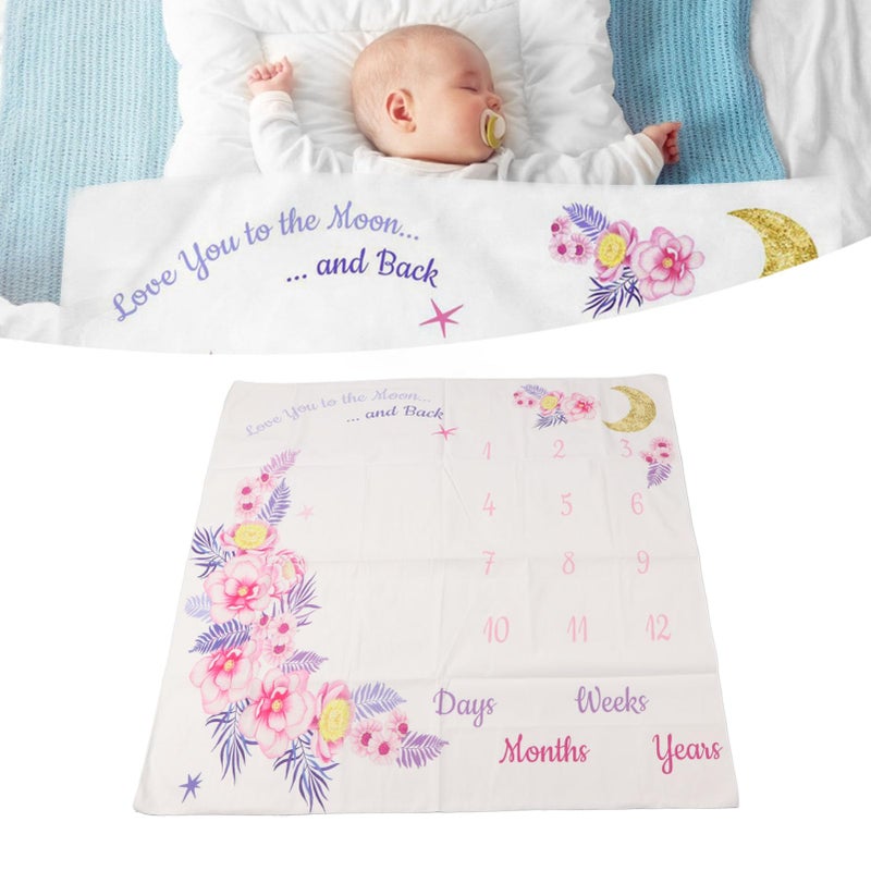 Soft Polyester Baby Monthly Blanket 39 4x39 4 Inch Newborn Photography Prop Growth Tracker - Image 5