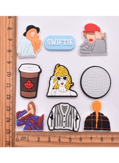 Swift 20 جهاز كمبيوتر شخصى عشوائي مختلف كروكس سحر لإبزيم الحذاء تفضل الحفلات، سوار معصم صغير ساحر، زخرفة مستوحاة من تايلور سويفت، ديكور مستوحى من المغني، هدايا لمحبي الموسيقى لجولة العصور  - Image 4