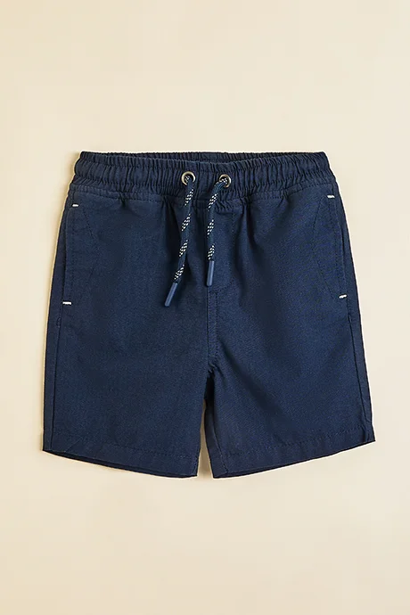 R&B Solid Shorts with Drawstring Waist