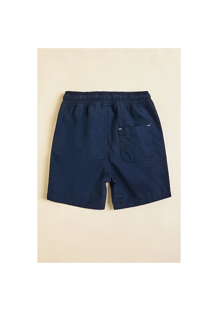 أر أند بي Solid Shorts with Drawstring Waist