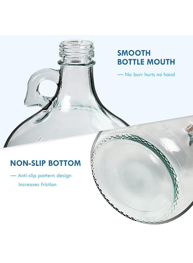 Clear 1 Gallon Glass Jug w/ Polyseal Caps | Pack of 4 | Food Grade – BPA Free Glass for Fermentation, Storage & Brewing | 128oz Large Jug for Home Brewing, Kombucha, Wine & Beer - Image 2