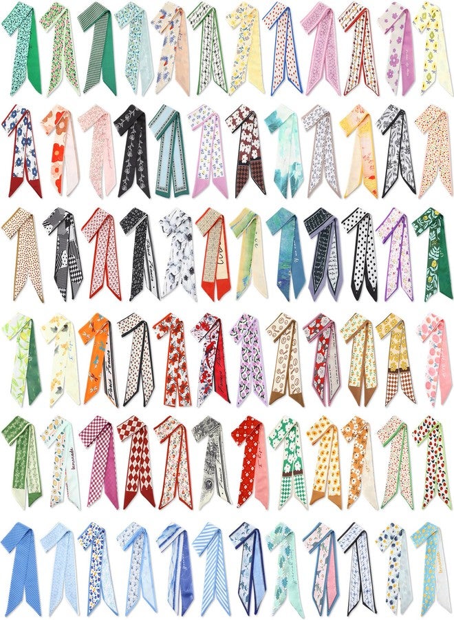 Shyyween 72 Pcs Bulk Purse Scarf Headband for Women Hair Purse Scarf Handbag Neck Ribbon for Christmas Women Headband Gift (Stylish Style) - Image 1