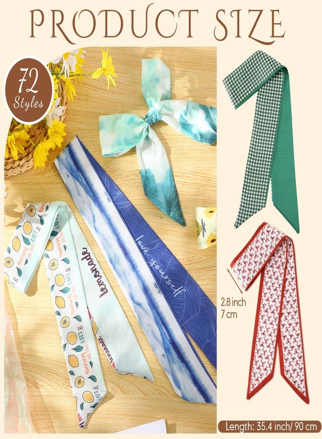 Shyyween 72 Pcs Bulk Purse Scarf Headband for Women Hair Purse Scarf Handbag Neck Ribbon for Christmas Women Headband Gift (Stylish Style) - Image 2