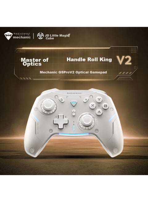 Machenike G5prov2 Second Generation Wireless Bluetooth Game Controller Switch Pro Xbox-style Wired Pc Mobile Ns Steam Controller - White