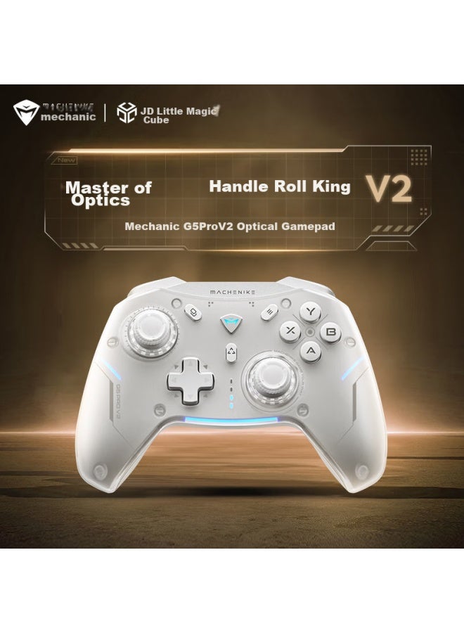 Machenike G5prov2 Second Generation Wireless Bluetooth Game Controller Switch Pro Xbox-style Wired Pc Mobile Ns Steam Controller - White