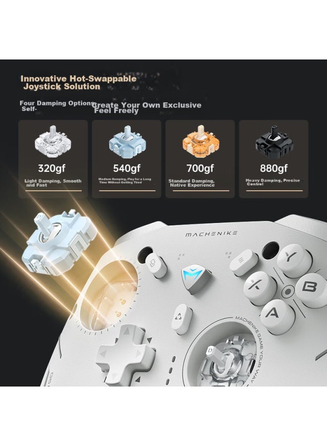 Machenike G5prov2 Second Generation Wireless Bluetooth Game Controller Switch Pro Xbox-style Wired Pc Mobile Ns Steam Controller - White