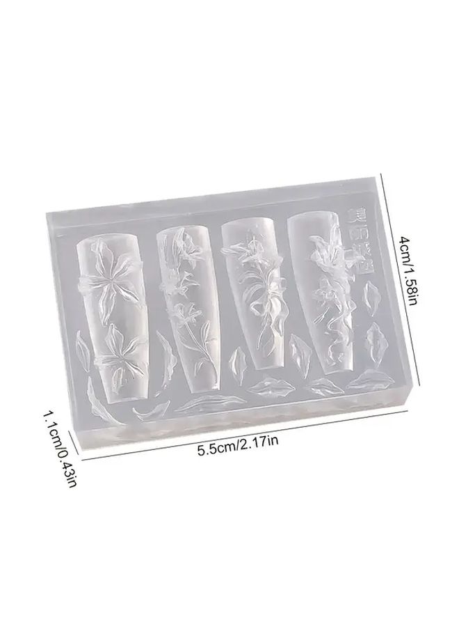 Lotus Flower Silicone Nail Art Mold AM 210 Transparent DIY Nail Design - Image 2