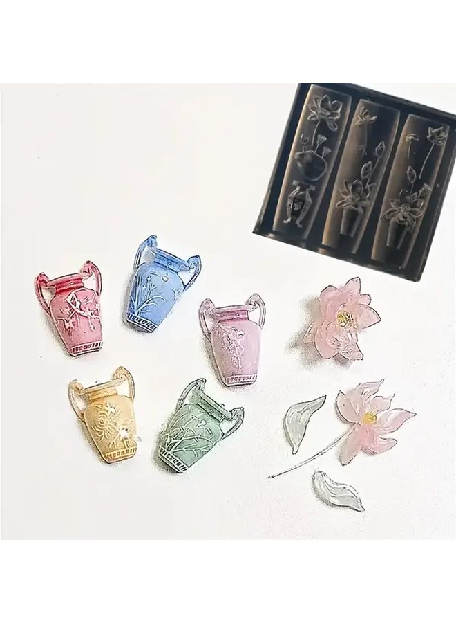 Lotus Flower Silicone Nail Art Mold AM 210 Transparent DIY Nail Design - Image 4