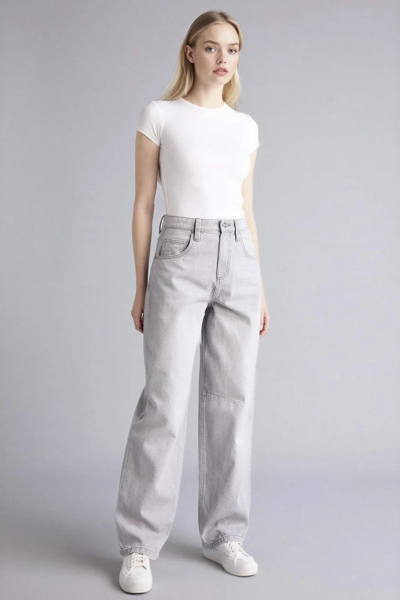 Defacto  Baggy Fit Regular Leg High Waist Jeans for Women | Best Price UAE