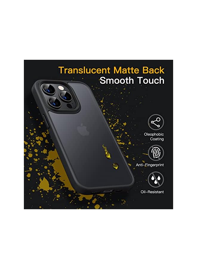 Jetech Matte Case For Iphone 14 Pro 6.1-Inch, Shockproof Military Grade Drop Protection, Frosted Translucent Back Phone Cover, Anti-Fingerprint (Black) - Image 3