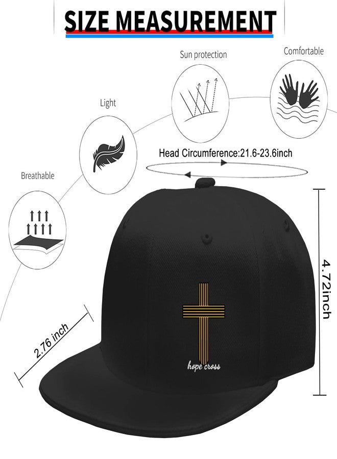 FACITE Christian Snapback Hats for Men Jesus Cross Flat Bill Hats for Men Women Black Baseball Cap for Mens Adjustable Fitted Cool Hip Hop Cap Workout Trucker Dad Caps Christmas Christ Gifts - Image 3