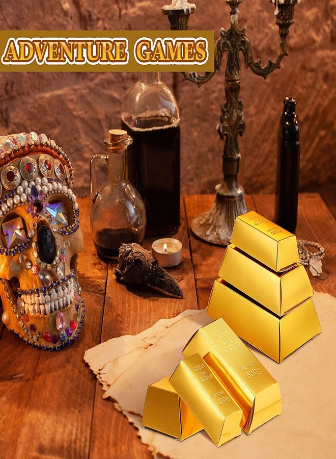 Honoson 24 Pcs Gold Bar Fake Gift Box Foil Gold Bar Party Favor Boxes Paper Golden Favor Boxes Treasure Brick for Pirate Casino Theme Party Decorations Candy Chocolate Box 5.5 x 3.2 Inches - Image 5