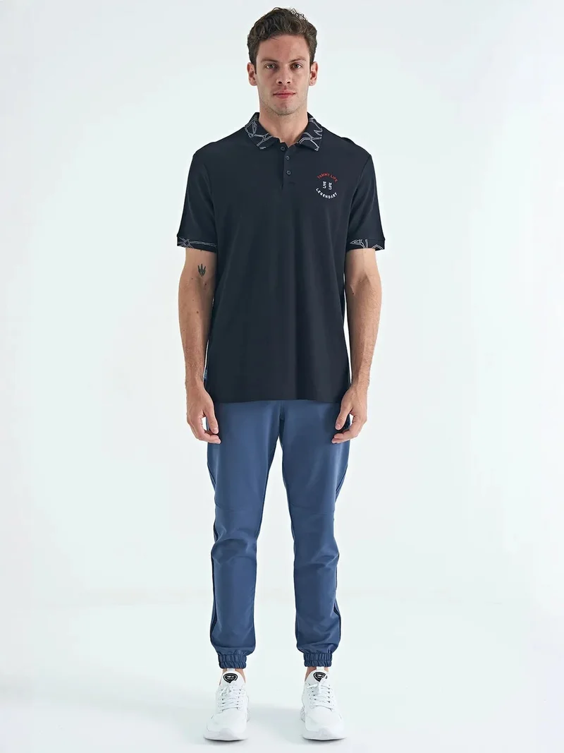 TOMMYLIFE TOMMY Men's Cotton Polo Shirt With Button Placket