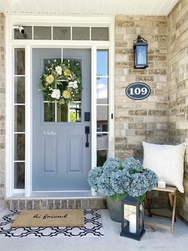 ZYTUYO 5 Pcs Light Blue Silk Hydrangeas Artificial Flower Boho 20 Faux Hydrangeas for Spring Home Decor Kitchen Living Room Porch Wreath Indoor Outdoor Wedding Flower Arrangement - Image 3