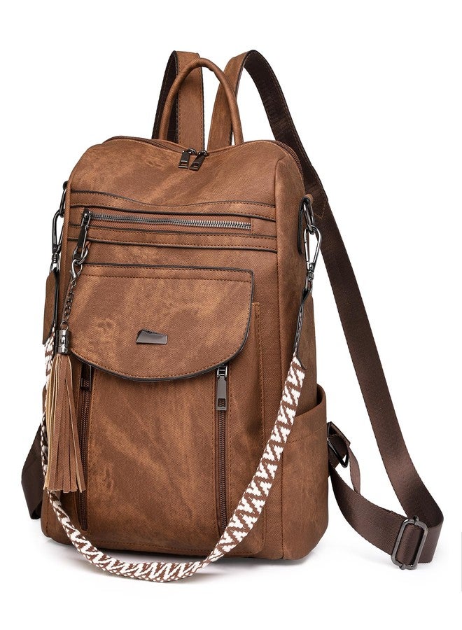 GAEKEAO Backpack Purse for Women Fashion Designer Ladies PU Leather Shoulder Bag Convertible Handbags for Travel Daily Use College Brown - Image 1