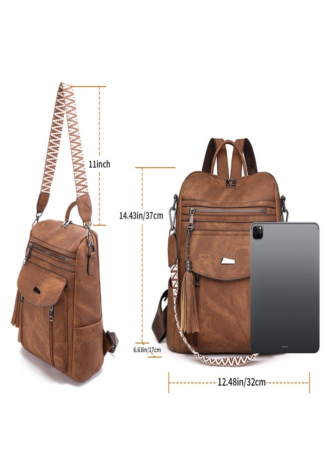 GAEKEAO Backpack Purse for Women Fashion Designer Ladies PU Leather Shoulder Bag Convertible Handbags for Travel Daily Use College Brown - Image 5