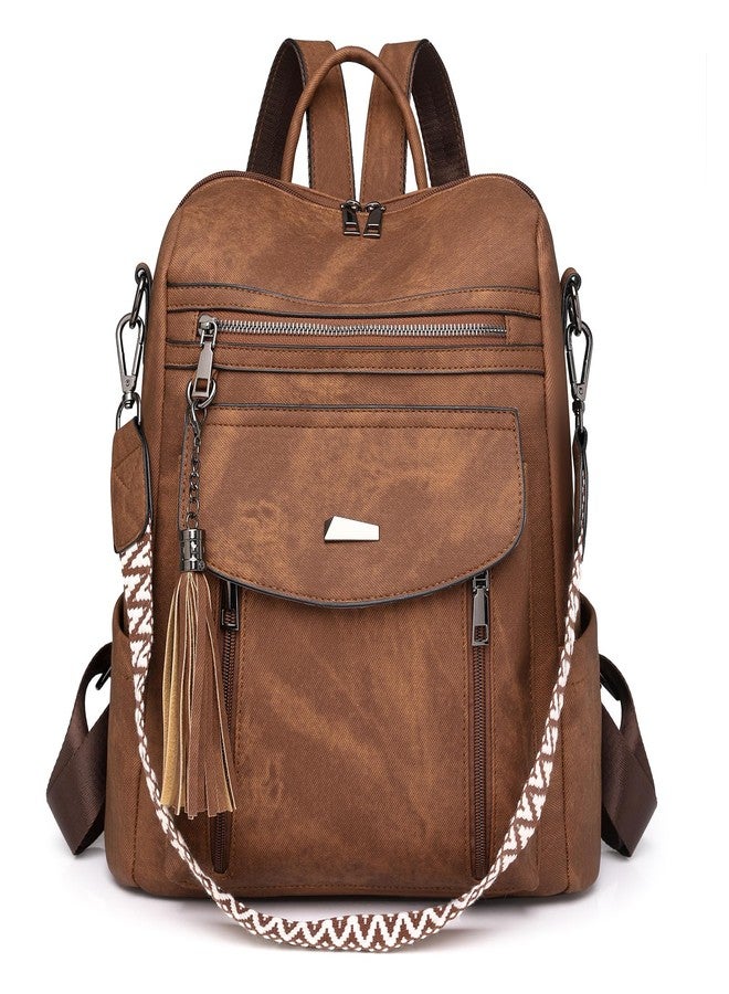 GAEKEAO Backpack Purse for Women Fashion Designer Ladies PU Leather Shoulder Bag Convertible Handbags for Travel Daily Use College Brown - Image 2