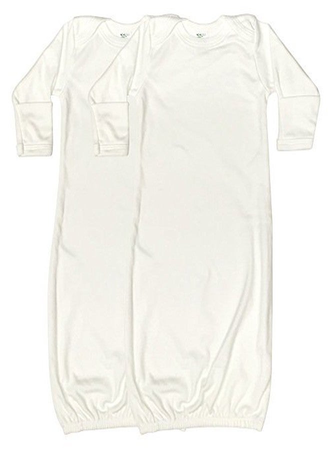 Laughing Giraffe Baby Infant Blank Long Sleeve Sleeper Gown With Mitten Cuffs - White (0-3 Months -3850)