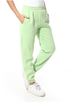 Andora Elastic Waist Fleeced Pants_Lime Green  - Image 2