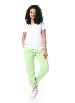 Andora Elastic Waist Fleeced Pants_Lime Green  - Image 5