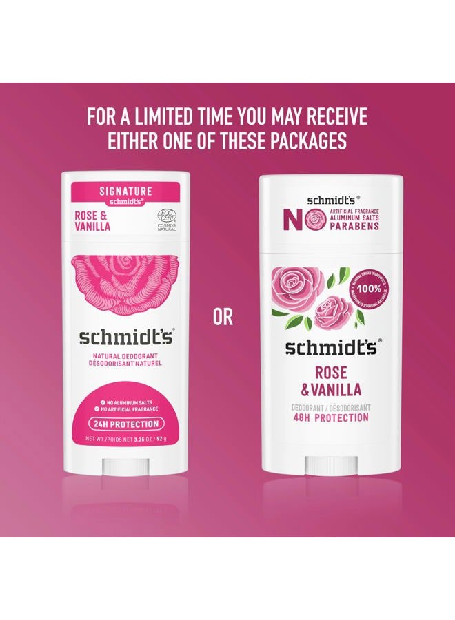 schmidt's Aluminum-Free Vegan Deodorant Rose & Vanilla with 24 Hour Odor Protection 2 Count for Women and Men, Natural Ingredients, Cruelty-Free, 2.65 oz - Image 4