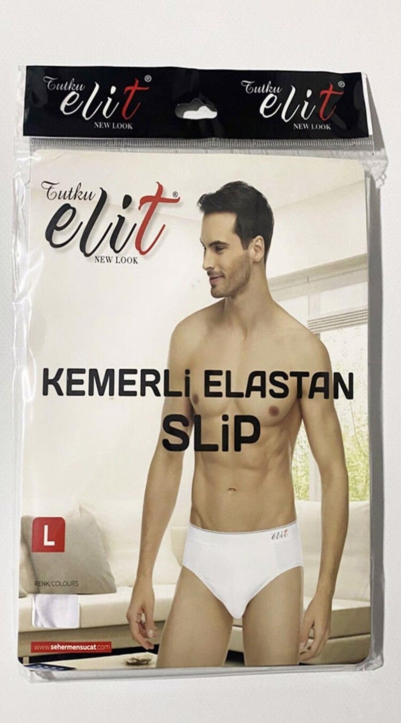 Tutku Elit e Men's Lycra Thin Waist Belted Slip Panties 1351 - 12 Pcs  - Image 3