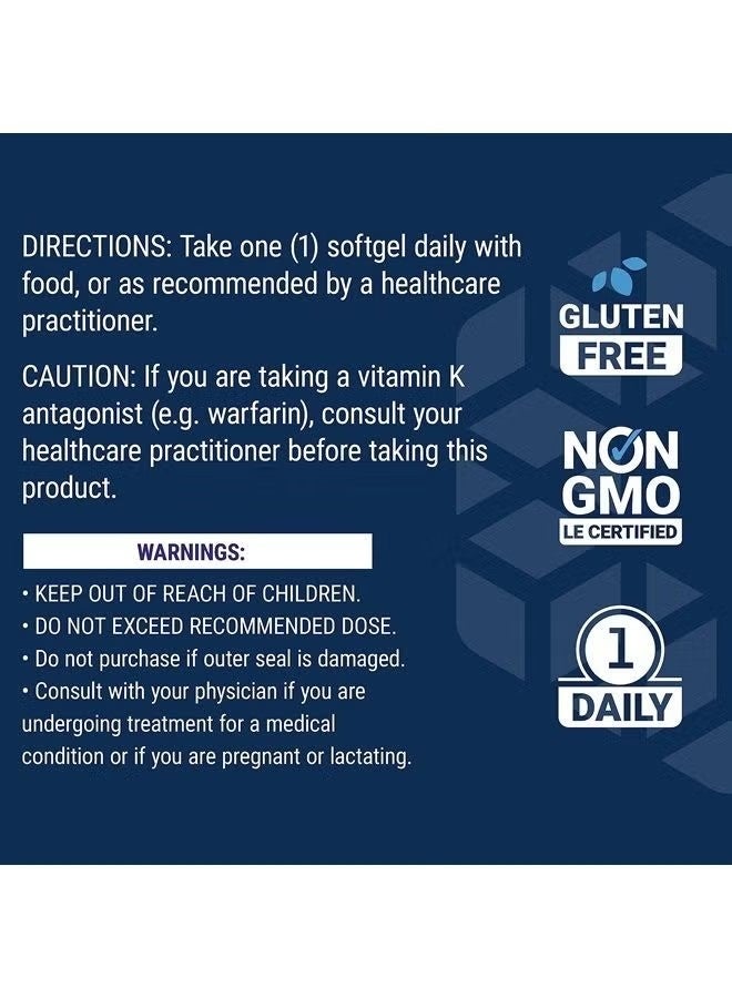 Life Extension Super K – Vitamin K1 and Two Forms of K2 for Bone, Heart, and Arterial Health - Gluten-Free, Once Daily, Non-GMO - 90 Count (Pack of 1) - Image 3