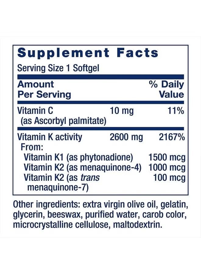 Life Extension Super K – Vitamin K1 and Two Forms of K2 for Bone, Heart, and Arterial Health - Gluten-Free, Once Daily, Non-GMO - 90 Count (Pack of 1) - Image 4