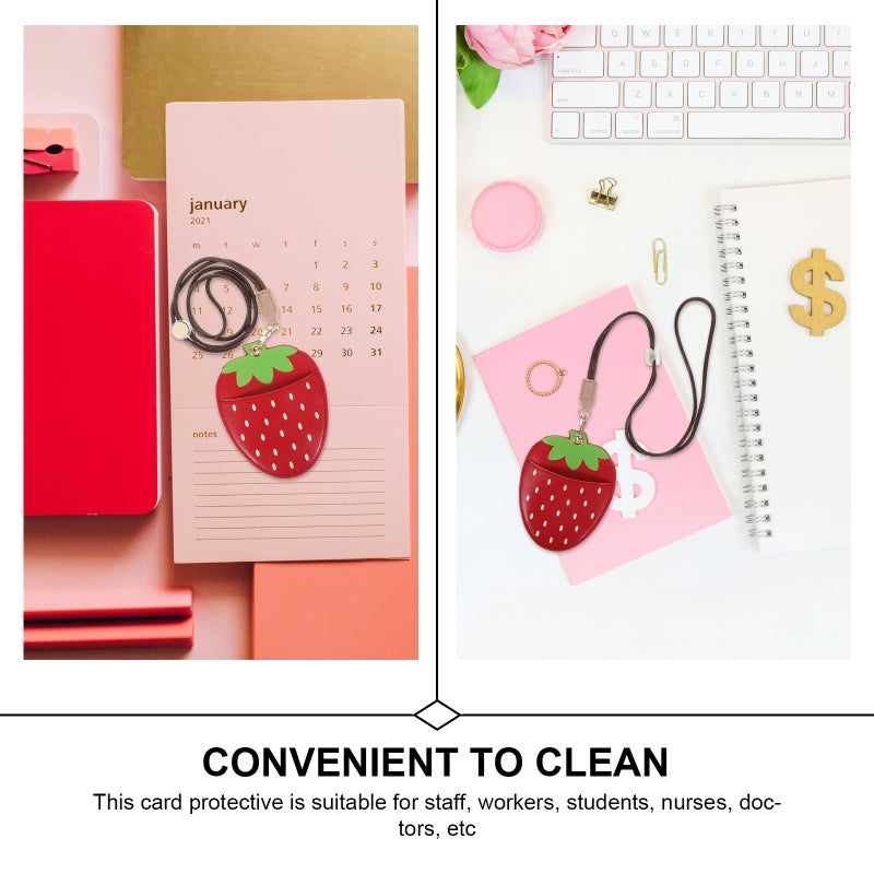 Cartoon Id Card Sleeve With Lanyard Reusable Badge Protector Card Sleeve Id Card Holder - Image 5
