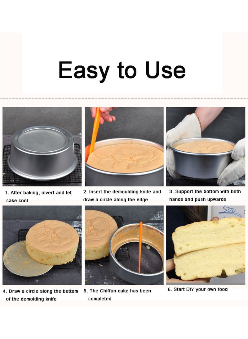 Aluminum Alloy Cake Pan with Removable Bottom, Cake Mold Baking Tool Set of 5 (Sizes 2/4/5/6/8 Inches) - Image 5