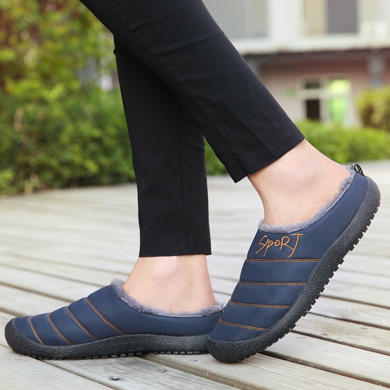 Men and Women''s fleece-lined Warm Cotton Shoes Indoor Casual Cotton Drag Hot Winter Wear-resistant Women''s Lightweight Cotton Shoes - Image 5