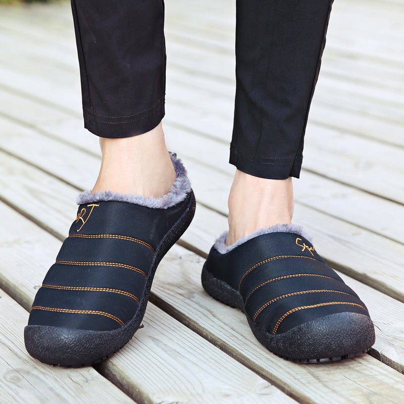 Men and Women''s fleece-lined Warm Cotton Shoes Indoor Casual Cotton Drag Hot Winter Wear-resistant Women''s Lightweight Cotton Shoes - Image 4