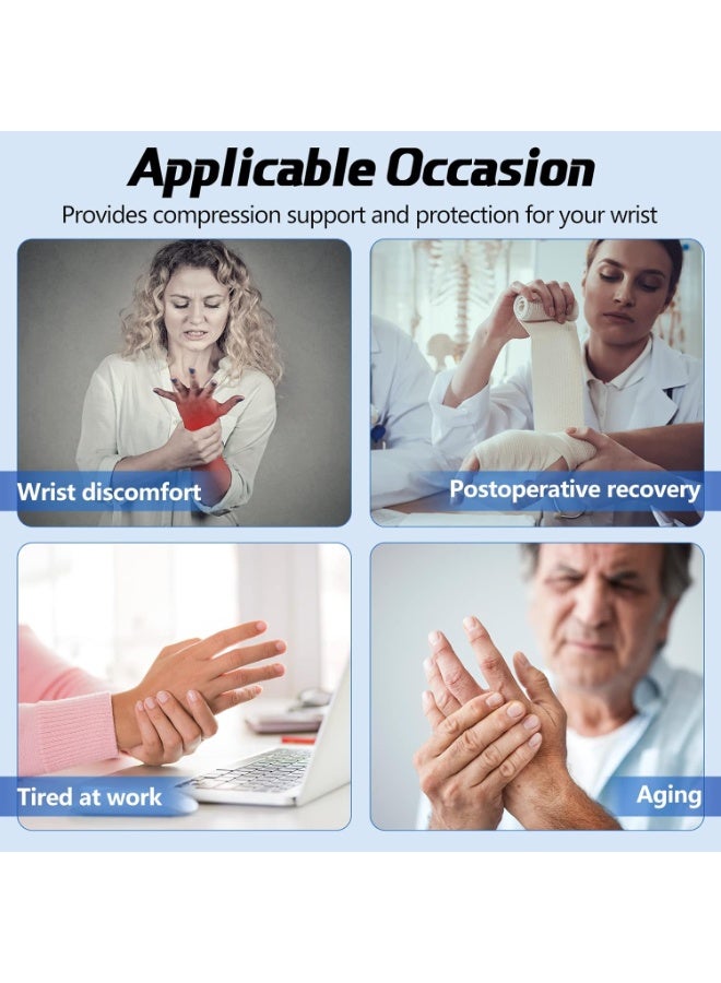 2 Pieces Carpal Tunnel Wrist Brace for Night Wrist Sleep Supports Splints Stabilizer and Hand Brace Cushioned to Help with Carpal Tunnel Pain Relief Universal Adjustable Fit(Breathable Style,Black) - Image 4