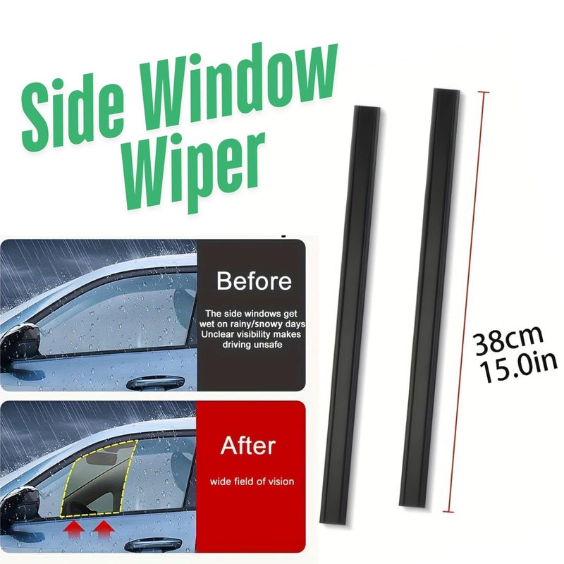 KIDWILL 2pcs Silicone Car Side Mirror Rain Visor Strip – Waterproof Car Window Wiper Guard, Anti-Rain Protection Strip for Mirrors & Windows, Clear Driver & Passenger Window Vision, Car Rubber Blade - Image 2