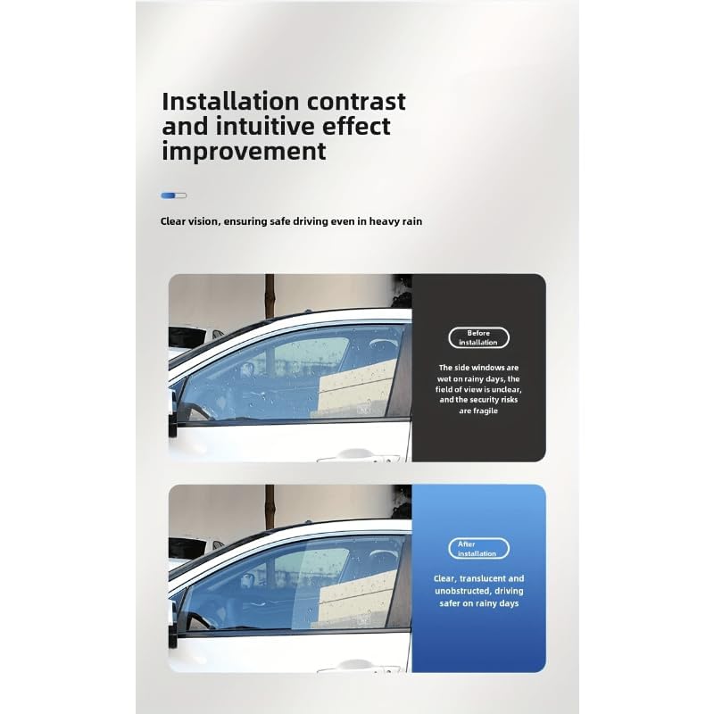 KIDWILL 2pcs Silicone Car Side Mirror Rain Visor Strip – Waterproof Car Window Wiper Guard, Anti-Rain Protection Strip for Mirrors & Windows, Clear Driver & Passenger Window Vision, Car Rubber Blade - Image 5