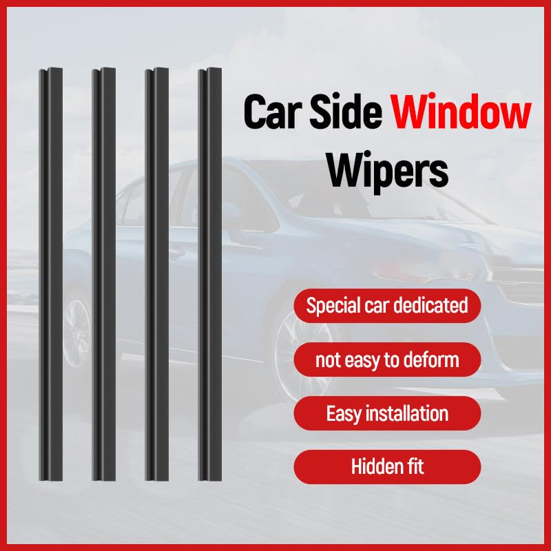 KIDWILL 2pcs Silicone Car Side Mirror Rain Visor Strip – Waterproof Car Window Wiper Guard, Anti-Rain Protection Strip for Mirrors & Windows, Clear Driver & Passenger Window Vision, Car Rubber Blade - Image 4