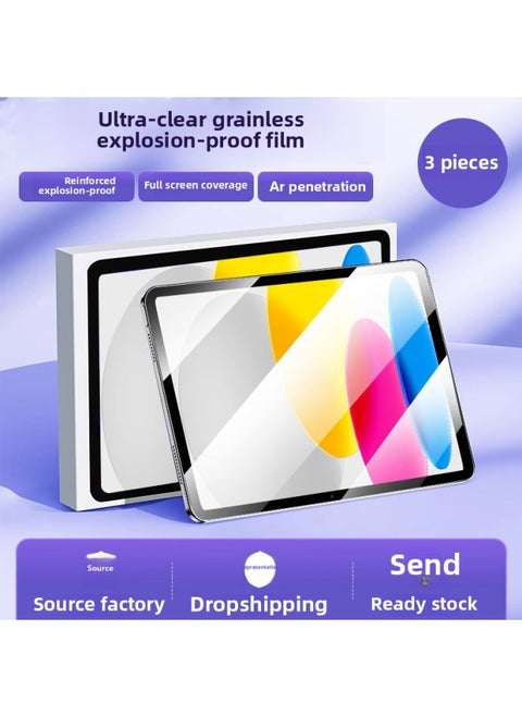 Tempered Film For Apple IPad Mini7 Tablet Protection Ipadpro Full Screen HD Air6 Anti-Fingerprint Drop-Color:Ultra-clear 3 Pieces [tempered Film]_with Wooden Box Packaging-Size:For Ipadpro 2022( 11inch )