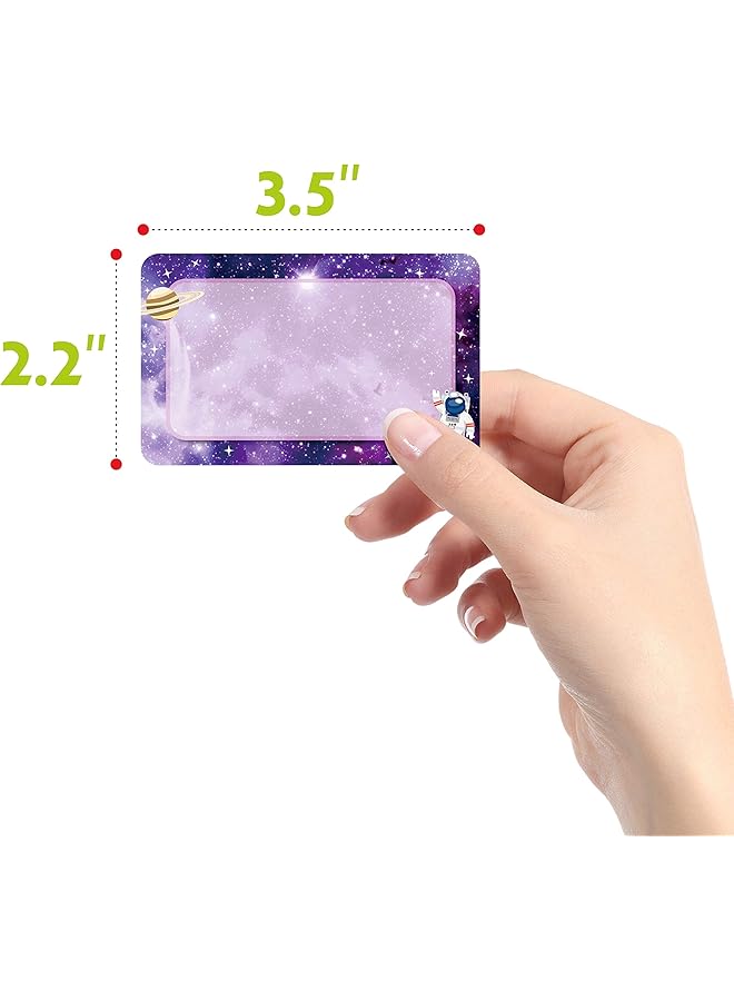 erorex 300 Pcs Name Tag Label Sticker Galaxy Themed In 6 Designs With Perforated Line For School Office Home 3.5 Inch X2.2 Inch Each - Image 5