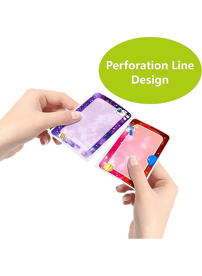erorex 300 Pcs Name Tag Label Sticker Galaxy Themed In 6 Designs With Perforated Line For School Office Home 3.5 Inch X2.2 Inch Each - Image 4
