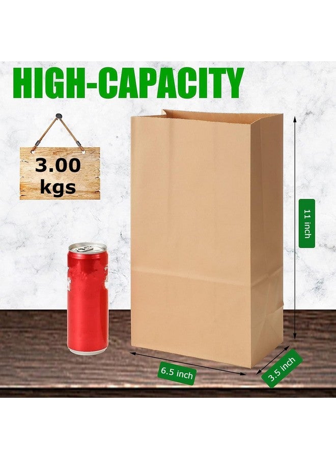 Rangit Bhumi - Brown Paper Lunch Bags - 6.5X11X3.5 In Small 50Pcs- Kraft Paper Carry Bags For Grocery, Snacks Food Take Away, Disposable Eco Friendly Paper Covers(Small, 50) - Fold Top - Image 2