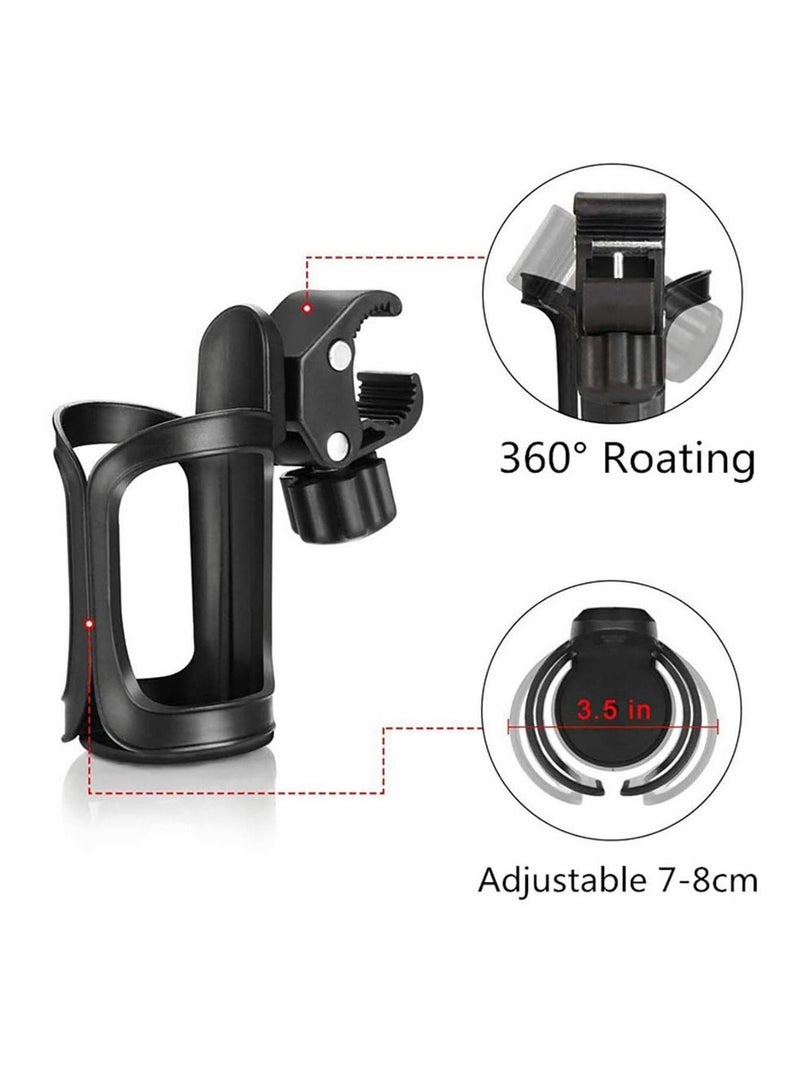 KASTWAVE Cup Holder,Parent Cup holder, Bottle Holder, 360 Degree Universal with 2 Hooks 1 Carriage Clamp,Used for Trolley, Bicycle, Wheelchair, Baby Stroller - Image 2