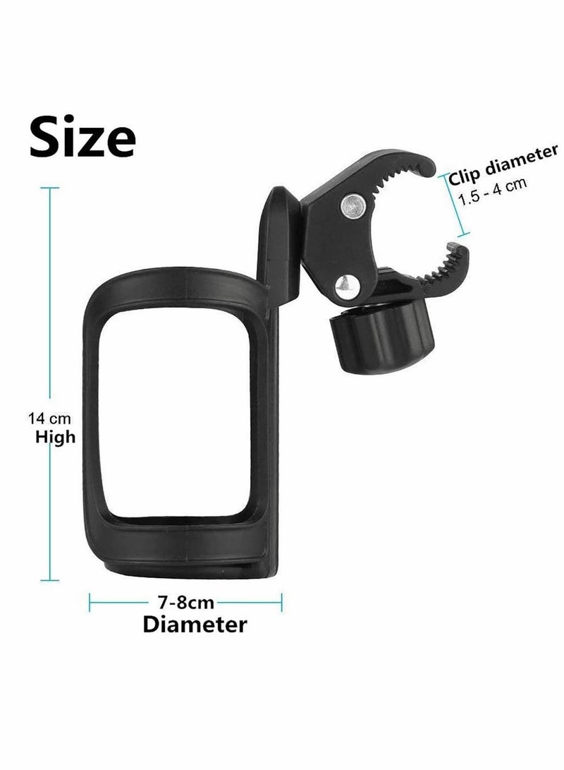 KASTWAVE Cup Holder,Parent Cup holder, Bottle Holder, 360 Degree Universal with 2 Hooks 1 Carriage Clamp,Used for Trolley, Bicycle, Wheelchair, Baby Stroller - Image 3