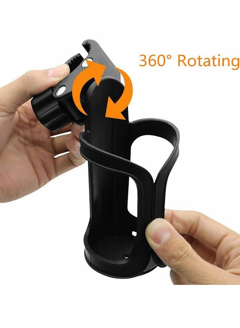 KASTWAVE Cup Holder,Parent Cup holder, Bottle Holder, 360 Degree Universal with 2 Hooks 1 Carriage Clamp,Used for Trolley, Bicycle, Wheelchair, Baby Stroller - Image 4